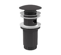 alcadrain Vidage pour lavabos CLICK/CLACK 5/4" tout métal avec trop-plein, grand bouchon, GUN METAL-brossé mat