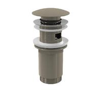 alcadrain Vidage pour lavabos CLICK/CLACK 5/4" tout métal avec trop-plein, grand bouchon, NICKEL brossé mat