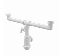 Alcaplast A448P Siphon d'évier double Blanc