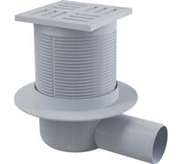 Alcaplast - Grille De Drainage 105x105/50 Mm, évacuation Latérale, Grille Grise, Siphon Humide