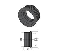 AlcaPlast Joint de siphon en caoutchouc pour tuyau d'évacuation DN 50 40 32 10 - Diamètre : 50/40