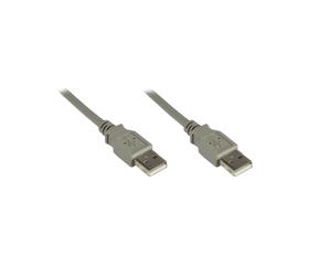 Alcasa 2212-AA3 : Câble USB 2.0 A mâle / A mâle Gris - Longueur 3m - Débit max. 480 Mbit/s - Compatible USB 2.0 et inférieur