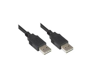 Alcasa 2212-EU050 : Câble USB 2.0 A-A Mâle/Mâle Noir 5m - Transfert 480 Mbit/s - AWG 28 - Facteur de Forme Droit