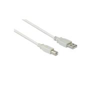 Alcasa 2510-05 : Câble USB 2.0 A vers B Mâle/Mâle Blanc - Longueur 0.5m - Débit max. 480 Mbit/s