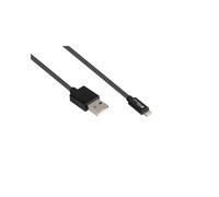 Alcasa 2510-AL005S : Câble USB 2.0 1.8m, USB-A vers USB-C/Lightning, Tressé Textile Graphite, Puissance 12W, Compatible iOS/iPadOS