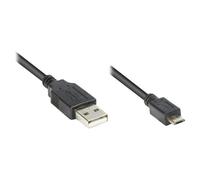 Alcasa 2510-MB003 câble USB USB 2.0 0,3 m USB A Micro-USB B 0,48 Gbit/s Noir