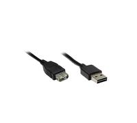 Alcasa 2511-EU01 : Câble USB 2.0, 1m, USB A Mâle vers USB A Femelle, Connecteurs droits, Noir
