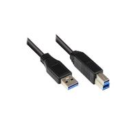 Alcasa 2710-S002 : Câble USB 0.2m, USB-A vers USB-B, USB 3.2 Gen 1 (3.1 Gen 1), 5 Gbit/s, Noir, AWG 28