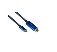 Alcasa 4520-CSF010B : Câble USB Type-C vers HDMI Type A 1m, Cuivre, 3840x2160 60Hz, HDCP 1.4/2.2, Connecteurs plaqués Or, Bleu, Jeu de composants LT8711EH-C