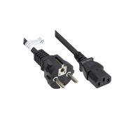 Alcasa Câble d'alimentation P0030-S015 Noir 1.5m, Prise Type E+F vers Coupleur C13, H05VV-F 0.75mm², 250V 10A, Connecteurs mâles/femelles droits