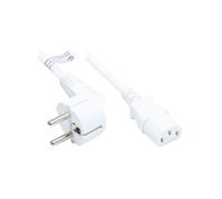 Alcasa Câble d'alimentation P0130-W018 Blanc 1.8m CEE7/7 vers IEC C13, 250V 10A, 3 conducteurs 0.75mm², PVC, Certifié ENEC10/VDE/KEMA/DEMKO/SEMKO/NEMKO/FIMKO/CEBEC/NF (LCIE)