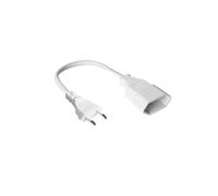 Alcasa Câble d'alimentation P0300-W030 Blanc 3m, Prise Type C Mâle/Femelle, H03VVH2-F2, 250V 2.5A, Section 0.75mm², PVC, Certifié VDE
