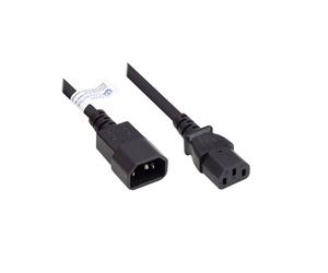 Alcasa Câble d'Alimentation P1430-S020 2m, Connecteurs C14/C13, H05VV-F 3x0.75mm², 250V 10A, PVC Noir