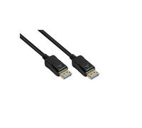 Alcasa Câble DisplayPort DP20-005 0.5m Noir, Connecteurs Mâle-Mâle, DP 1.2a, 3840x2160 120Hz, 54 Gbit/s, HDCP 2.3, AWG 30/1
