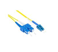 Alcasa Câble Fibre Optique Monomode OS2 7.5m 2xLC/2xSC 9/125µm LSZH Jaune - LW-9075LS (Full Duplex, -40°C à 85°C, Diamètre 2mm)