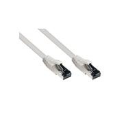 Alcasa Câble Réseau 1m Cat8.1 SF/UTP (S-FTP) RJ-45 Plaqué Or 40Gbps 2000MHz LSZH Cuivre 26/7 40GBase-T PoE Gris