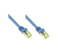Alcasa Câble Réseau Cat.7 S/FTP (S-STP) 30m Bleu, Connecteurs RJ-45 Plaqué Or, 10GBase-T, 600 MHz, sans Halogène, Réf: 8070R-300B