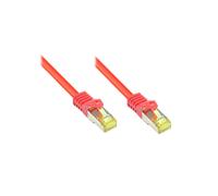 Alcasa Câble Réseau Cat7 S/FTP (S-STP) 30m Rouge - Connecteurs RJ45 Plaqué Or, 10GBase-T, 600 MHz, sans Halogène - Réf: 8070R-300R
