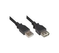 Alcasa Câble USB 2.0 A-A Mâle/Mâle 3m Noir - Taux de Transfert 0.48 Gbit/s - AWG 28 - Diamètre 4.5mm - Réf. 2511-OF3S