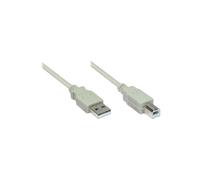 Alcasa Câble USB 2.0 A-B 5m Gris - Connecteurs Mâle/Mâle - Débit 480 Mbit/s - Réf. 2510-5OF