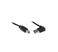 Alcasa Câble USB 2.0 A Mâle vers B Mâle, 3m, Contacts Or, Noir, AWG 24/28 - Réf: 2510-EU03W