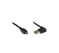 Alcasa Câble USB 2.0 A vers Mini-USB A 5m Noir, Contacts Or, Connecteurs Mâle/Mâle, AWG 24/28, Réf: 3310-EU05W