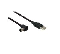 Alcasa Câble USB A - USB B 3m M/M USB 2.0 Noir - Connecteurs Mâles Droit/Courbe - Transfert Max 480 Mbit/s - Réf. 2510-3W
