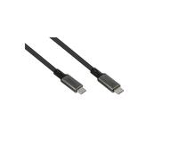 Alcasa Câble USB4 Gen 2x2 1m USB-C vers USB-C Gris, Power Delivery 100W, Résolution 7680x4320 30Hz, Tresse Textile