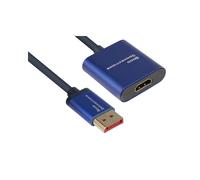 Alcasa DP-AD07 Adaptateur Vidéo DisplayPort 1.4 vers HDMI 2.0 0.2m Bleu - Résolution 3840x2160, HDCP 2.2, Câble Cuivre 5mm, Triple Blindage