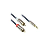 Alcasa gc-m0058 1.5m 2 x rca 3.5mm bleu câble audio
