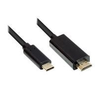 Alcasa GC-M0101 câble vidéo et adaptateur 2 m HDMI Type A (Standard) USB Type-C Noir