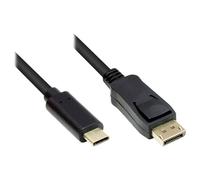 Alcasa GC-M0107 câble vidéo et adaptateur 3 m USB Type-C DisplayPort Noir