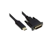 Alcasa GC-M0110 : Câble Adaptateur Vidéo USB Type-C vers DVI-D 2m, Résolution 1920x1080, AWG32, Contacts Or, Compatible MacBook Pro, Galaxy S8, etc.