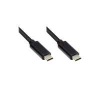 Alcasa GC-M0114 : Câble USB-C vers USB-C 1.5m, USB 3.2 Gen 1, 3A, AWG 26/32, Diamètre 4.5mm, Noir