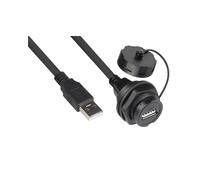 Alcasa IC04-U204 Câble USB 2.0 A vers A 1m Noir - Connecteurs Mâle/Femelle, PVC, Température -40°C à 80°C