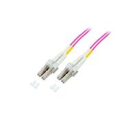 Alcasa LW-830LC4 : Câble à fibre optique OM4 30m LC/LC Multimode 50/125µm, LSZH (Low smoke zero halogen ) - Couleur violet