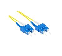 Alcasa LW-9005SC Câble Fibre Optique OS2 0.5m 2xSC-2xSC Monomode 50/125µm Jaune LSZH Température -40-85°C