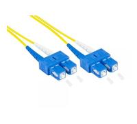 Alcasa LW-9075SC : Câble Fibre Optique OS2 Monomode 7.5m 2x SC Mâle, 9/125µm, Full Duplex, LSZH, -40°C à 85°C, Diamètre 2mm, Jaune