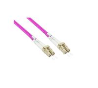 Alcasa LW-P850LC4 : Câble Fibre Optique 50m OM4 LC/LC 50/125µm Multimode Full Duplex LSZH Violet