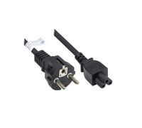 Alcasa P0005-S030 Câble d'Alimentation 3m, Prise Type E+F vers Coupleur C5, H05VV-F 0.75mm², 250V 2.5A, Noir, Connecteur Coudé 90°