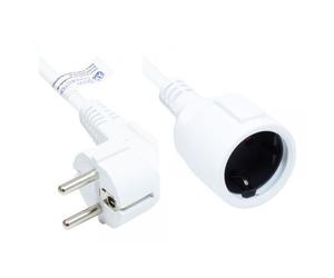 Alcasa P0102-W050 câble électrique Blanc 5 m Prise d'alimentation type E+F Prise d'alimentation type F
