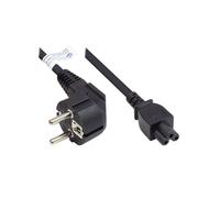 Alcasa P0105-S050 : Câble d'alimentation 5m, Prise E+F / Coupleur C5, H05VV-F 3x0.75mm², 250V/2.5A, CEE 7/7 coudé, PVC noir