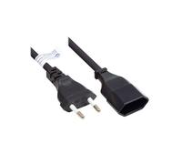 Alcasa P0300-S020 Câble d'alimentation 2m Noir - Prise Type C Mâle/Mâle, 250V 2.5A, PVC, 2 conducteurs 0.75mm²