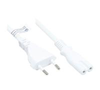 Alcasa Câble d'alimentation P0370-W030 Blanc 3m, Prise Type C vers Coupleur C7, H03VVH2-F 2x0.75mm², 250V 2.5A