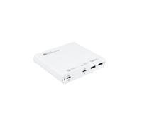 Alcasa PCA-D001W Chargeur Secteur Universel 120W - 2x USB-C (Power Delivery 100W) + 2x USB 3.2 Gen 1 - Quick Charge 4+ - Câble 1.5m - Blanc