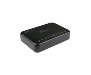 Alcasa PCA-D002S Chargeur Secteur Universel 10 Ports USB 3.2 Gen 1 (3.1 Gen 1) 5V/2.4A 120W avec Protections Multiples et Câble 1.5m Noir