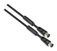 Alcasa S-PAK03S : Câble Coaxial 3m Connecteurs F Mâle/Femelle, 75 Ohm, Noir - Facteur de Forme Droit, Impédance 75 Ohm