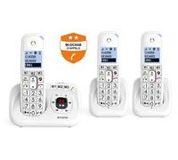 Alcatel Téléphone sans fil XL785 Voice Trio – DECT, répondeur, grand écran, grandes touches – Blanc