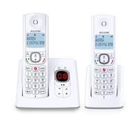 ALCATEL F530 Voice Duo - Téléphone Fixe Sans Fil DECT Avec Répondeur - Grand Écran Rétroéclairé - Mains Libres - Fonction Blocage Des Appels - 2 Touches De Mémoires Directes - 2 Combinés - Blanc/Gris
