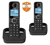 Alcatel F860 Duo - Téléphone sans fil avec ID d'appelant - (conférence) à trois capacité d'appel - noir + combiné supplémentaire